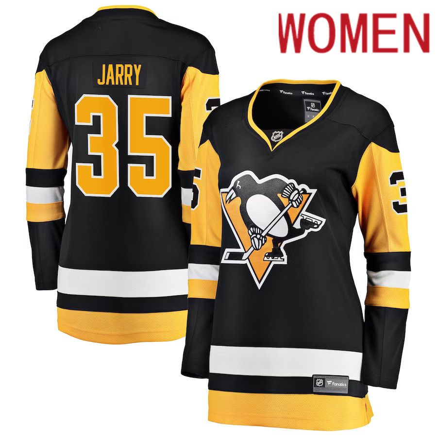 Women Pittsburgh Penguins #35 Tristan Jarry Fanatics Branded Black Premier Breakaway Player NHL Jersey